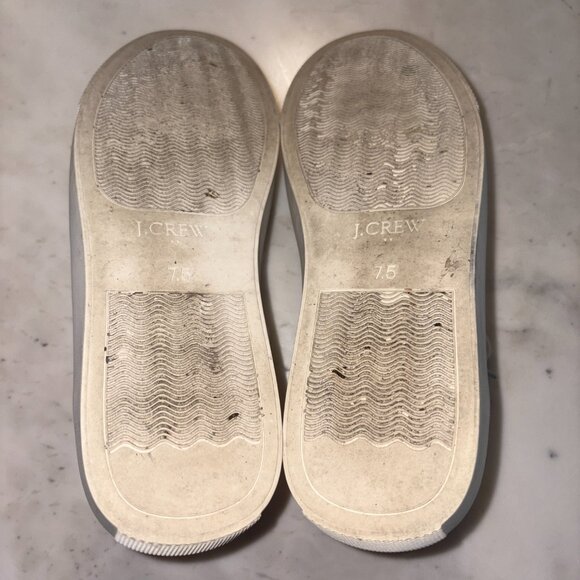 J. Crew White Cheetah Print Fur-Dryed Calf Hair Low Top Sneakers Womens Size 7.5 - Picture 8 of 8